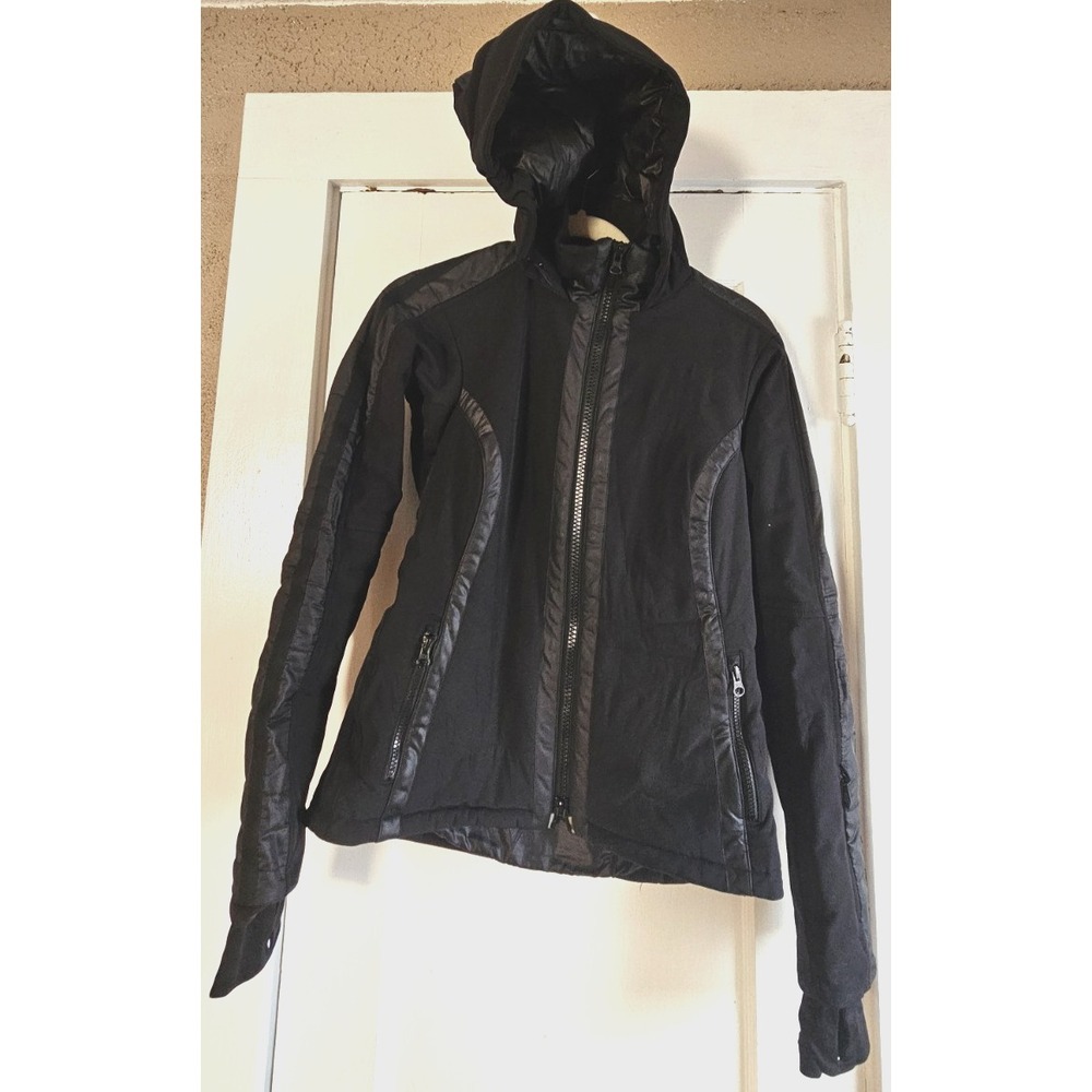 Athleta‎ RECCO Maribel Black SKI snowboard jacket w/hood woman Small insulated